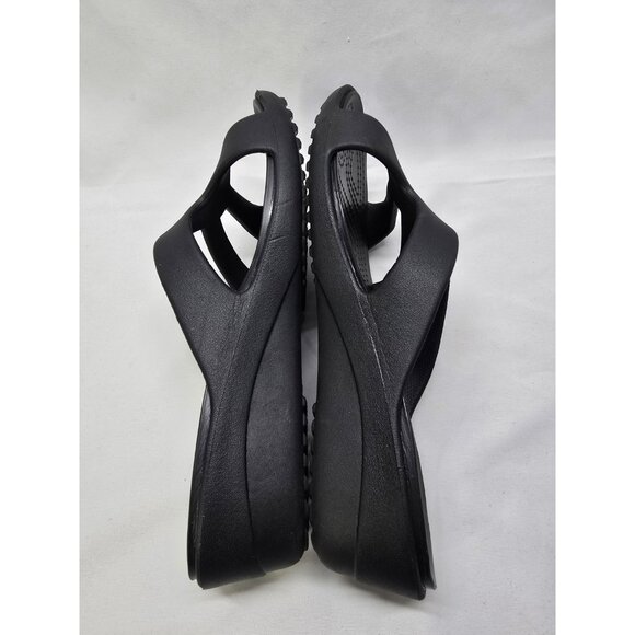 Crocs Women's Sanrah Wedge Strappy Sandals Black Size 11 - Picture 3 of 6